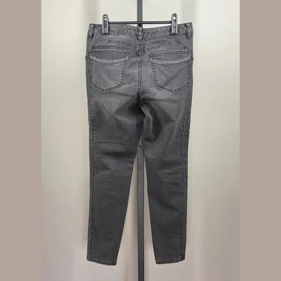 NEW Cache Jeans Womens 8 gray black skinny denim classic preppy casual - Picture 7 of 9